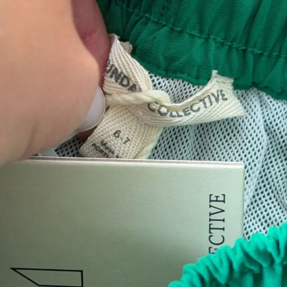 The Sunday Collective Gramercy Green SPF Swim Board Shorts Kids Size 6-7Y